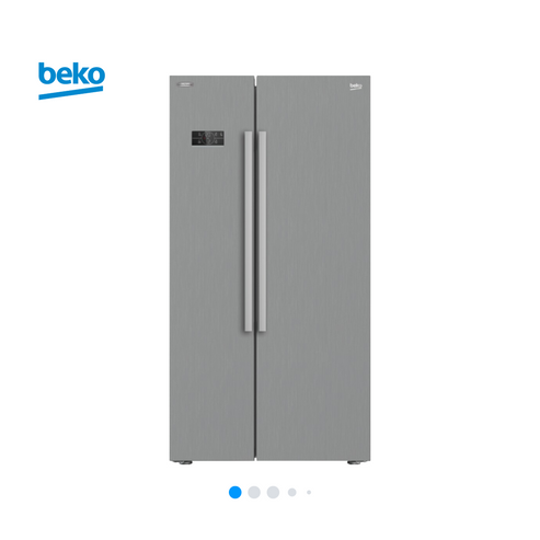 Beko 580L Side by Side Refrigerator G91640NE Stainless UAE – Front View