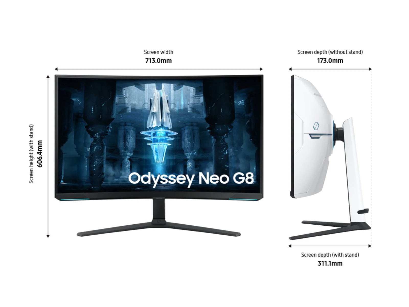 Samsung Odyssey Neo G8 Monitor Angled View UAE
