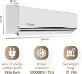 Super General 2.5 Ton Split Air Conditioner, 30000 BTU and Rotary Compressor