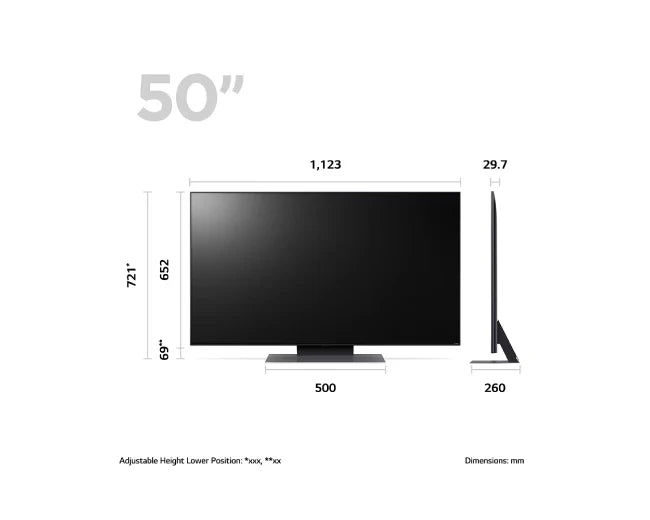 LG QNED81 50 inch 120Hz HDR10 4K UHD Smart TV 2023 50QNED81