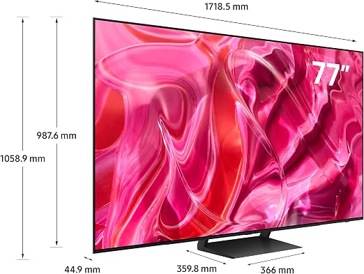 Samsung 77 Inch TV OLED S90C Neural Quantum Processor 4K LaserSlim Design - QA77S90CAUXZN - 2023 Model - 1 Year Warranty (UAE Version)