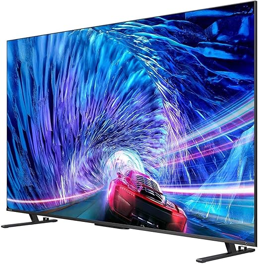 Toshiba 75-inch 4K QLED Smart TV with a 144Hz refresh rate, Mini-LED backlighting, and a 2.1.2 channel audio system with Dolby Atmos