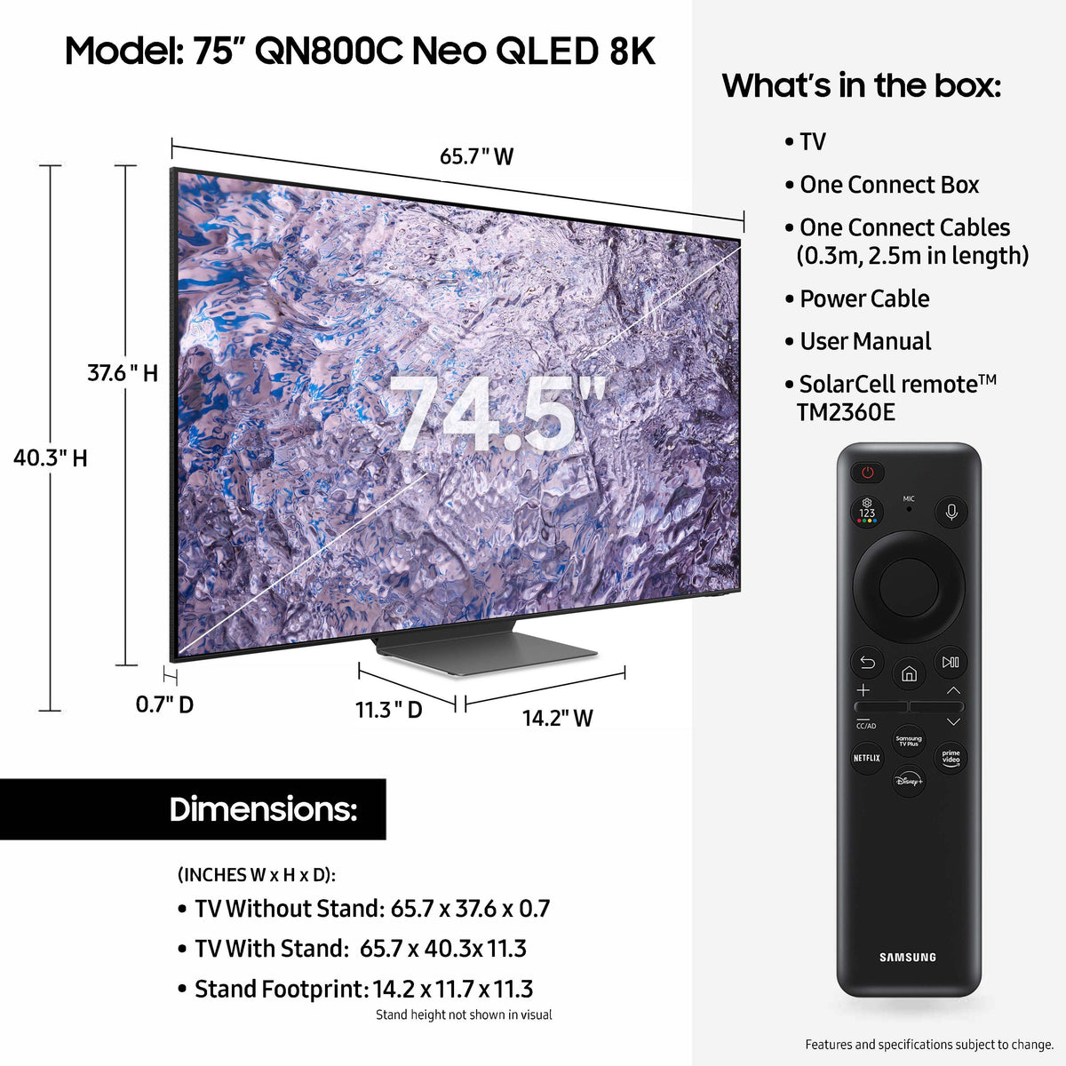 Samsung 75 Inch QN800C Neo QLED 8K Smart TV – 75QN800C