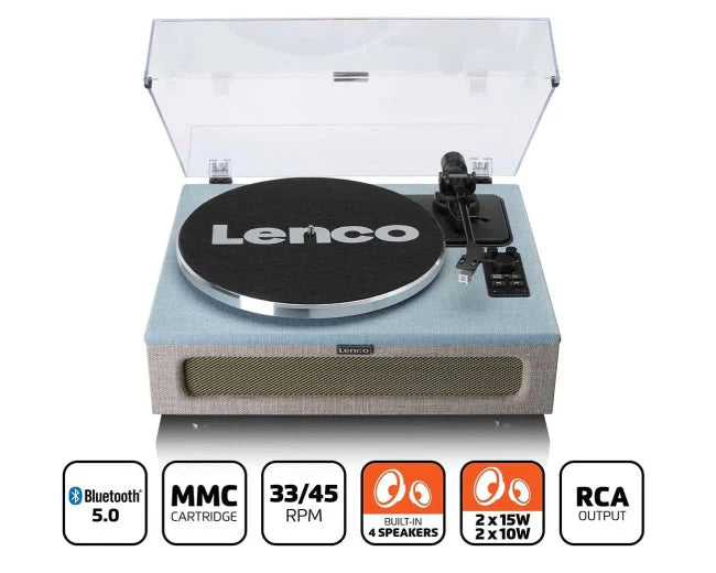 Lenco LS-440 Bluetooth Turntable Integrated Speakers Front View UAE