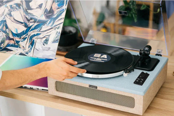Lenco LS-440 Bluetooth Turntable Integrated Speakers Front View UAE