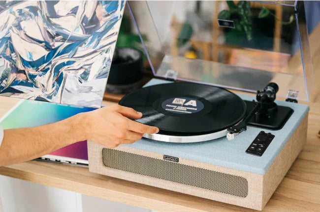 Lenco Bluetooth Turntable, Integrated Speakers 40 Watt RMS, RCA Out and AUX-in LS-440BUBG